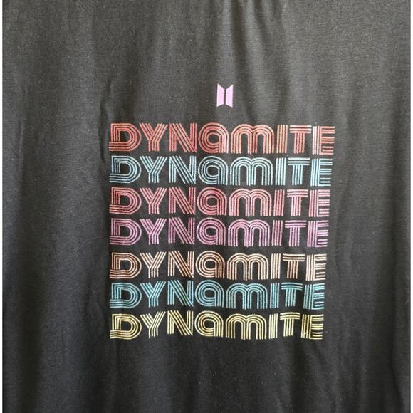 BTS Dynamite Logo Black Graphic Tee Women's Plus Size 2XL - Picture 4 of 10